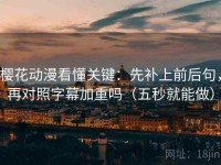 樱花动漫看懂关键：先补上前后句，再对照字幕加重吗（五秒就能做）