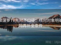 读菠萝TV先对齐口径：核对对象明确吗再补全条件