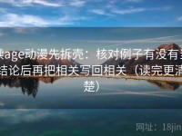 读age动漫先拆壳：核对例子有没有当结论后再把相关写回相关（读完更清楚）