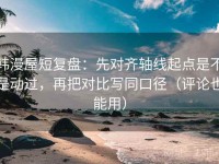 韩漫屋短复盘：先对齐轴线起点是不是动过，再把对比写同口径（评论也能用）