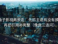 柚子影视两步走：先抓主语有没有换，再把引用补完整（像做三连问）
