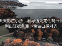 天天影院小抄：看导语先定性吗→做列出证据条目→像做口径对齐